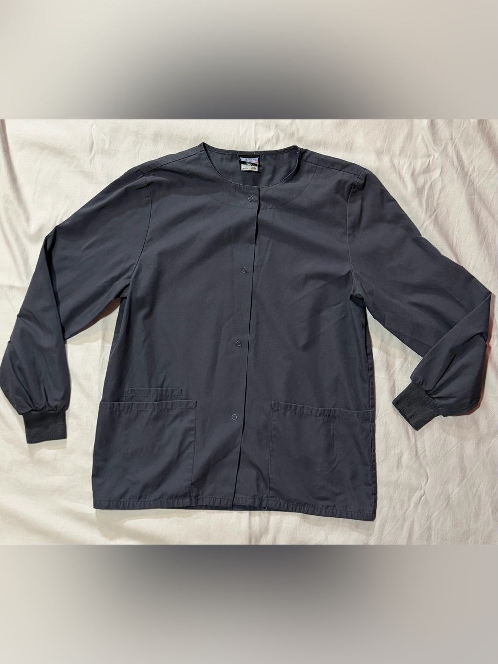 Cherokee Snap-Front Medical Scrub Jacket Grey